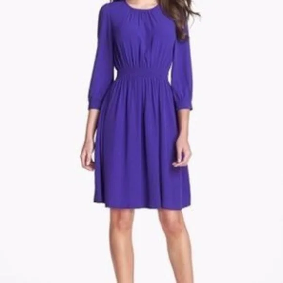 KATE SPADE New York ZARI DRESS CREPE ELASTIC SHIRRED WAIST FIT FLARE 8 - Picture 10 of 10